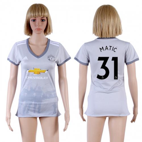 Women's Manchester United #31 Matic Sec Away Soccer Club Jersey